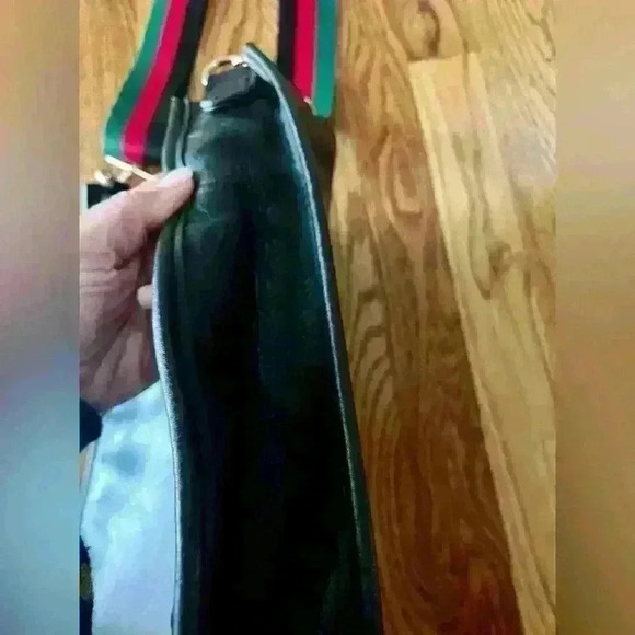 Adhorned Black Messenger Bag with Crossbody Strap. Vegan leather - Picture 6 of 12